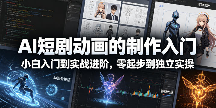 零基础AI短剧动画制作教程 小白从入门到实操进阶全指南