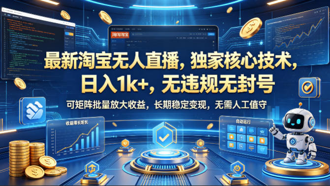 2024淘宝无人直播核心玩法 低门槛可矩阵运营长期稳定实操教程