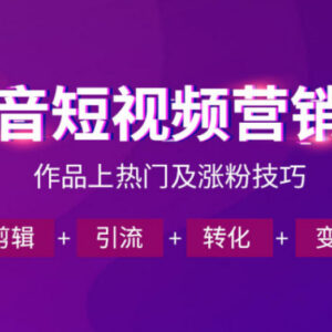 2026新版抖音运营课程 从定位涨粉上热门到变现全流程教学-雨叶虚拟资源网