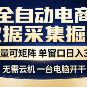 无需云机的电商数据采集副业 单电脑可操作支持批量矩阵布局-雨叶虚拟资源网