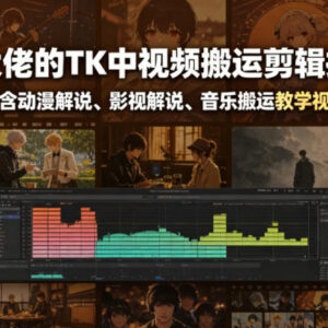 TikTok中视频搬运剪辑实操教程 含动漫影视解说音乐搬运教学-雨叶虚拟资源网