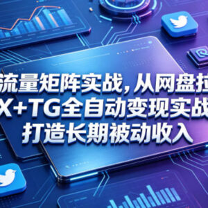 高维流量矩阵实战:网盘拉新结合X+TG打造长期被动收入教学-雨叶虚拟资源网