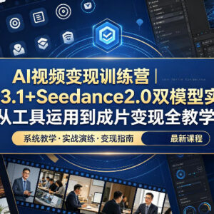 AI视频变现训练营 Veo3.1+Seedance2.0双模型实操全流程教学-雨叶虚拟资源网