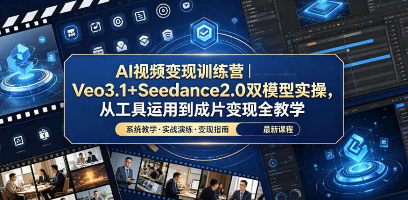 AI视频变现训练营 Veo3.1+Seedance2.0双模型实操全流程教学