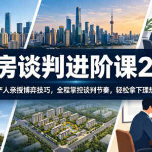 卖房谈判进阶实用课程 专业地产人亲授技巧帮你拿理想成交价-雨叶虚拟资源网