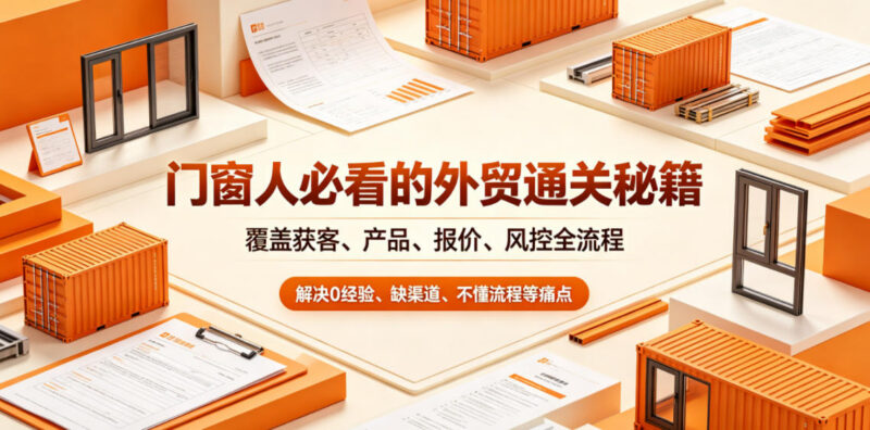 门窗人外贸通关全流程系统教程 覆盖获客报价风控解决入行痛点