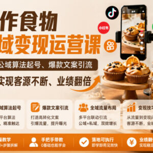 手作食物全域变现运营课 公域起号私域转化全流程实操教学-雨叶虚拟资源网