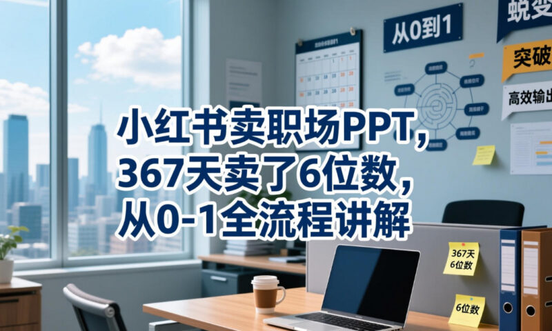 小红书售卖职场PPT从0到1全流程 低门槛虚拟副业实操指南
