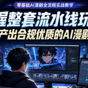 零基础AI漫剧全流程实战教学 掌握流水线玩法稳定产出合规优质作品-雨叶虚拟资源网