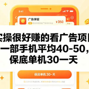 手机看广告赚钱实操项目分享 单设备日均40-50可多机矩阵放大-雨叶虚拟资源网