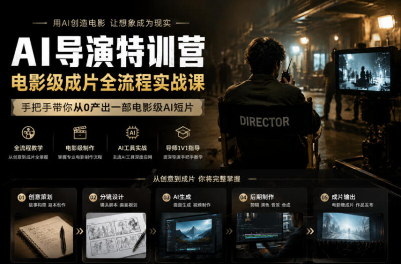 AI导演特训营实战课 零基础从0到1制作电影级AI短片全流程