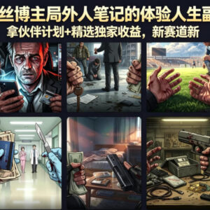 抖音32W粉博主局外人笔记 人生副本动画制作涨粉变现录制教程-雨叶虚拟资源网