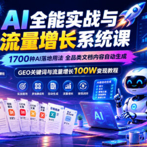 AI全能实战与流量增长系统课 1700种落地用法掌握流量变现技能-雨叶虚拟资源网