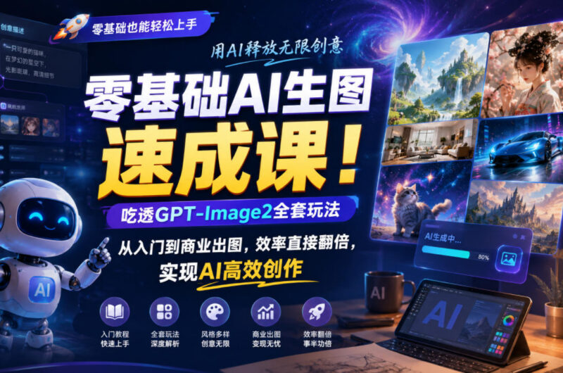 零基础GPT-Image2 AI生图教程 从入门到商业出图全流程教学