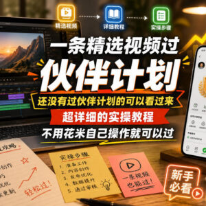 视频伙伴计划快速通过实操教程 零成本自行操作无需额外付费-雨叶虚拟资源网