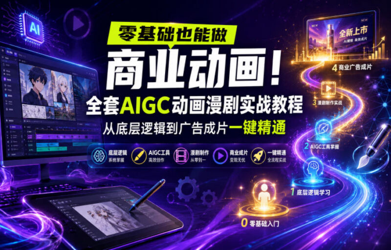 零基础AIGC商业动画漫剧教程 从底层逻辑到成片全流程教学