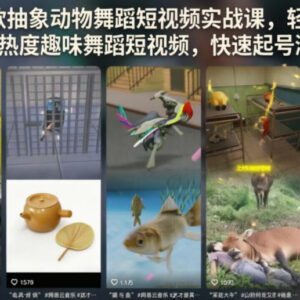 抖音抽象动物舞蹈短视频实战教程 新手低门槛起号涨粉实操课-雨叶虚拟资源网