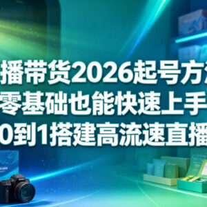 2026新版直播带货起号全指南 零基础从0到1搭建高流速直播间-雨叶虚拟资源网