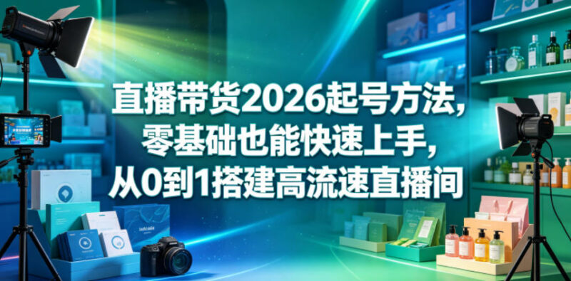 2026新版直播带货起号全指南 零基础从0到1搭建高流速直播间
