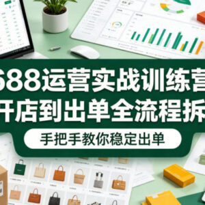 1688运营实战训练营 从开店到稳定出单全流程实操教程-雨叶虚拟资源网