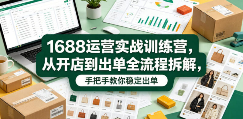 1688运营全流程实操教程 从开店搭建到稳定出单技巧详解