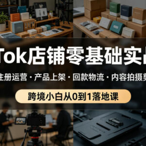 TikTok跨境店铺零基础实战营 小白从0到1落地运营全链路课程-雨叶虚拟资源网