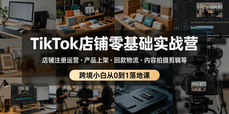TikTok跨境店铺零基础实战营 小白从0到1落地运营全链路课程