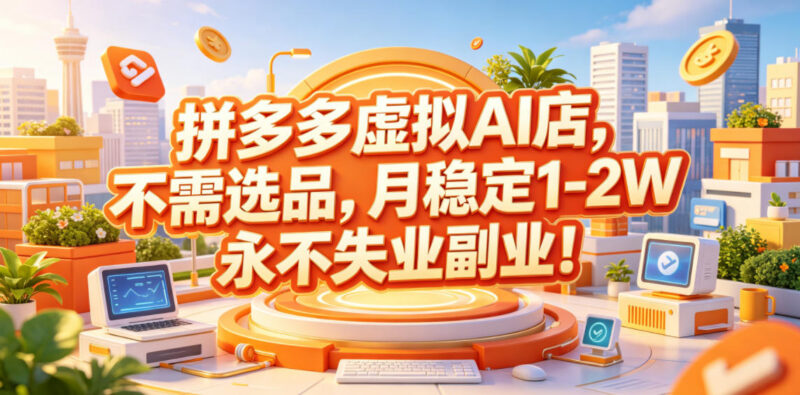 拼多多AI虚拟服务店玩法解析 零门槛无需选品副业项目介绍
