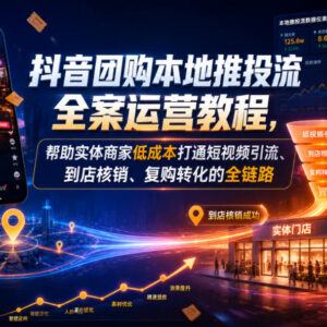 抖音团购本地推投流全案教程 实体商家低成本打通引流到店全链路-雨叶虚拟资源网