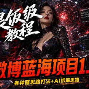 微博蓝海引流项目玩法拆解 AI引流技巧与配套工具实操教学-雨叶虚拟资源网