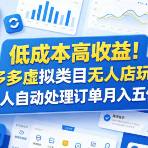 拼多多虚拟类目无人店实操玩法 机器人自动处理订单低成本增收-雨叶虚拟资源网