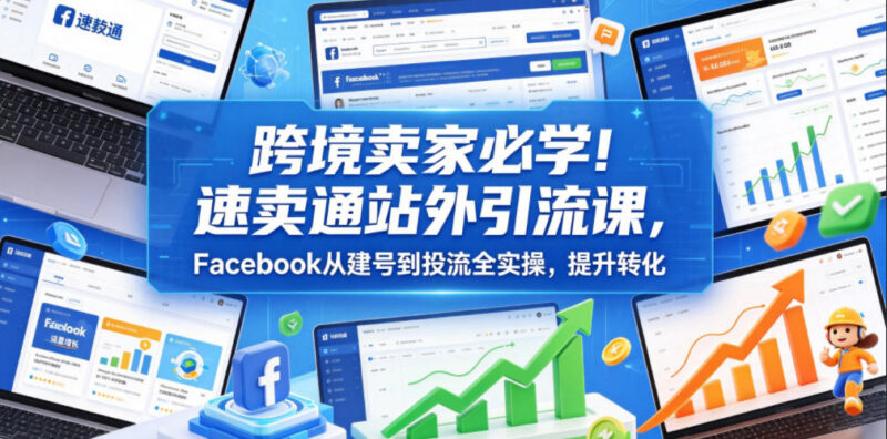 速卖通跨境卖家站外引流教程 Facebook从建号到投流全实操