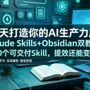 30天打造个人AI生产力库 Claude Skills+Obsidian双教程提效变现-雨叶虚拟资源网