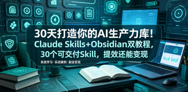 30天打造个人AI生产力库 Claude Skills+Obsidian双教程提效变现