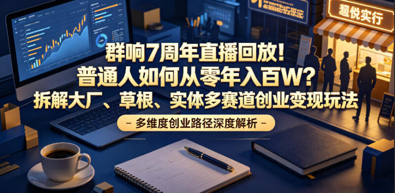 群响7周年直播回放 多赛道超级个体年入百万变现玩法全拆解