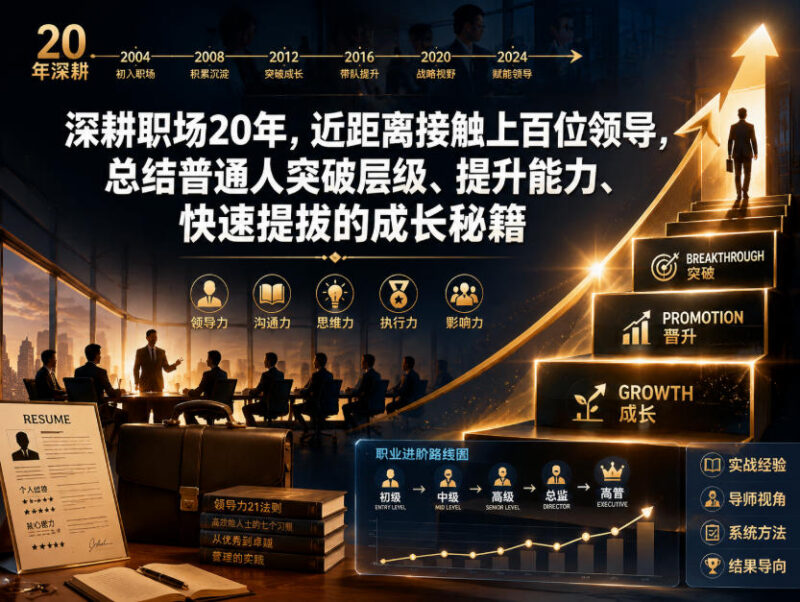 深耕职场20年经验总结 普通人突破层级快速提拔的成长秘籍