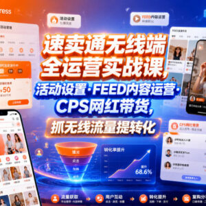 速卖通无线端全运营实战教程 活动设置FEED运营CPS带货指南-雨叶虚拟资源网