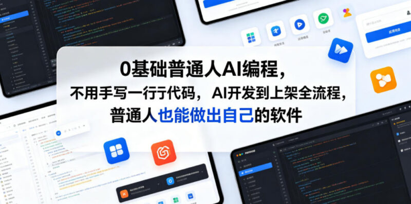 0基础普通人AI编程全流程教学 无需手写代码完成软件开发上架