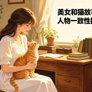 美女与猫主题创作提示词 含人物一致性控制及故事板配套资料-雨叶虚拟资源网