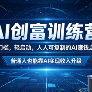 零门槛AI创富训练营教程 普通人可复制的AI增收变现实操路径-雨叶虚拟资源网