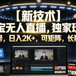 淘宝官方合规无人直播实操玩法 低门槛可矩阵长期运营攻略-雨叶虚拟资源网