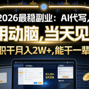 2026年稳定AI代写副业拆解 零基础可上手的长期变现途径-雨叶虚拟资源网