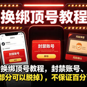 抖音换绑顶号实操教程 封禁及Ting卡账号处理方法说明 不保证百分百成功-雨叶虚拟资源网