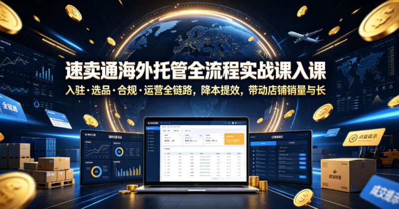 速卖通海外托管全流程实战课 入驻选品合规运营全链路教学