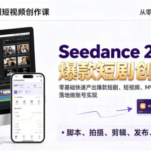 Seedance 2.0短剧短视频创作课 零基础学AI内容创作落地做号变现-雨叶虚拟资源网