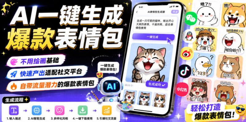 无需绘画基础 AI爆款表情包制作全流程教学 适配多社交平台