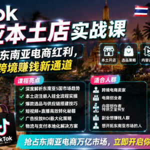 TikTok东南亚本土店实战课 跨境电商从入驻到变现全流程教学-雨叶虚拟资源网