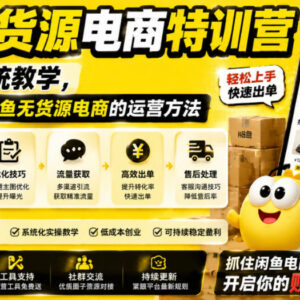 闲鱼无货源电商从0到1系统教学 全模块掌握店铺运营实用方法-雨叶虚拟资源网