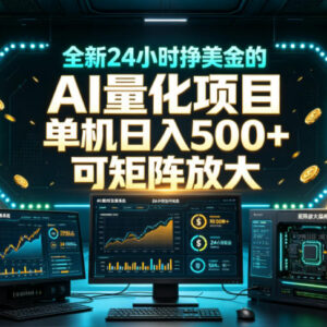24小时自动运行AI量化赚美金项目介绍 新手低门槛可矩阵放大-雨叶虚拟资源网