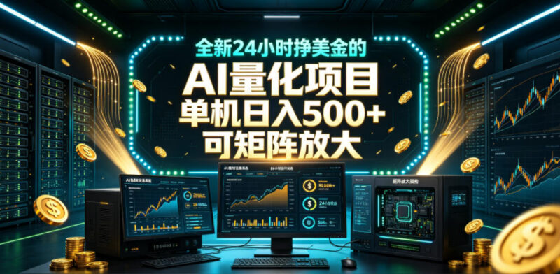 24小时自动运行AI量化赚美金项目介绍 新手低门槛可矩阵放大